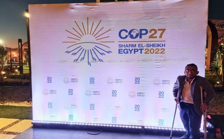  مشاركة الطالب احمد عاطف حباشي الطالب بكلية الصيدلة في فعاليات مؤتمر المناخ COP27