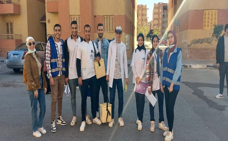  مشاركة طلاب الجامعة المصرية الروسية فى فعاليات الحملة القومية للتطعيم ضد شلل الأطفال ديسمبر 2022