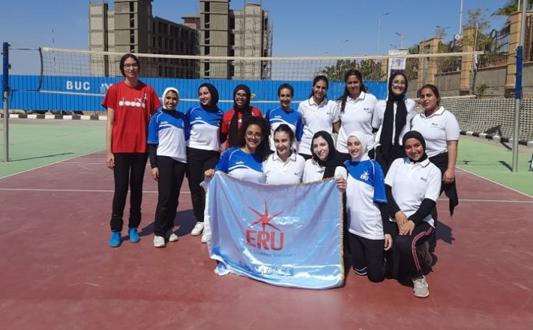  الجامعة المصرية الروسية تحصل على المركز الثاني فى بطولة الكرة الطائرة طالبات