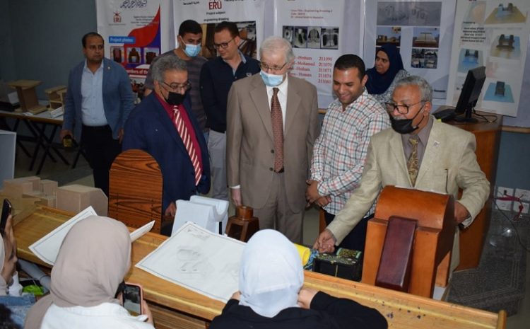  Students of the preparatory year at the Faculty of Engineering at the Egyptian Russian University organize an exhibition to model and display their engineering drawings during their first academic year