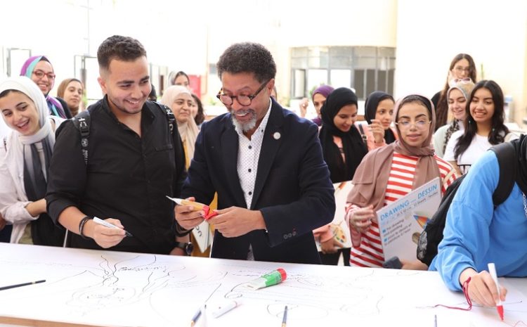  Among the festive events of the Faculty of Fine Arts at the Egyptian Russian University, which welcomed the new students.