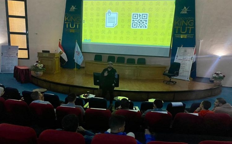  A workshop for Students  in the “The World of Content Maker from Your Ideas and Your Hands” Competition at the Egyptian Russian University.