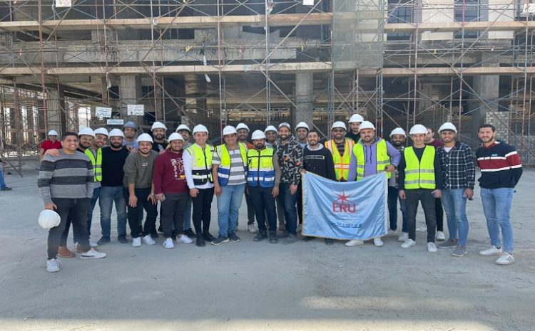  Construction engineering students at the Faculty of Engineering – Egyptian Russian University on a visit to the projects of Hassan Allam Holding Company