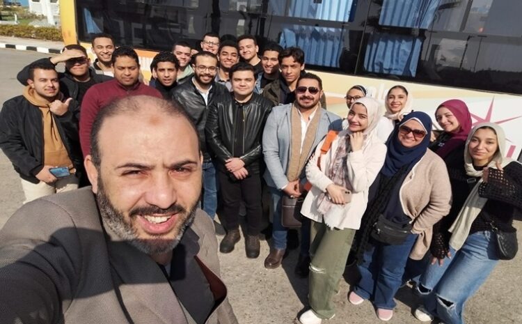  Students of the Communications Engineering Department – at the Egyptian Russian University on a scientific visit to the electronics factory of the Arab Organization for Industrialization