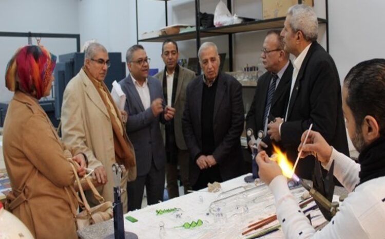  Details of the visit of the delegation of the Designers Syndicate of Applied Arts to the Egyptian Russian University..